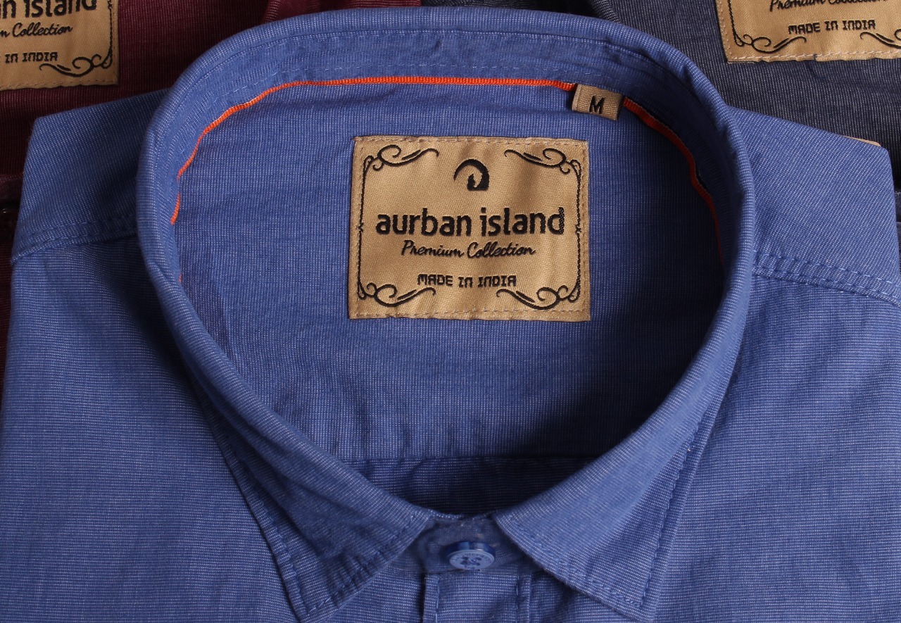 Plain Shirts - Filafill Peach Fabric, Sizes M, L, Xl, Xxl - Classic Collar, Full Sleeves, Navy Color, Plaid Pattern, 18+ Age Group, Cotton Material, Printed With Logo