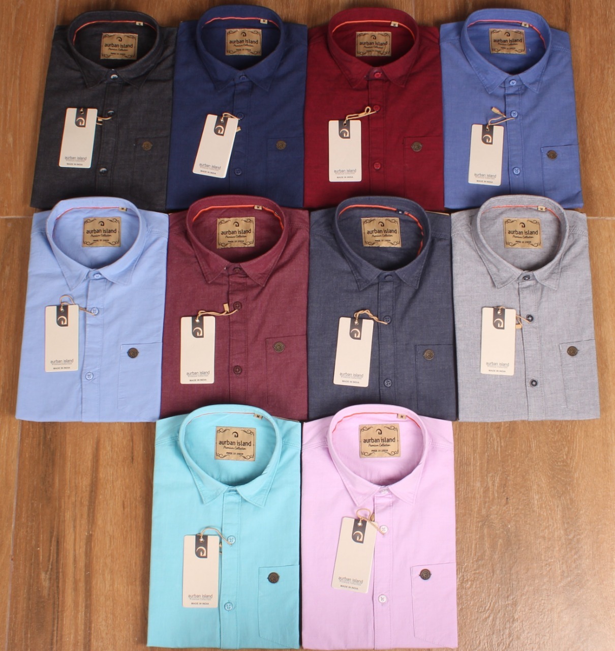 Plain Shirts - Filafill Peach Fabric, Sizes M, L, Xl, Xxl - Classic Collar, Full Sleeves, Navy Color, Plaid Pattern, 18+ Age Group, Cotton Material, Printed With Logo