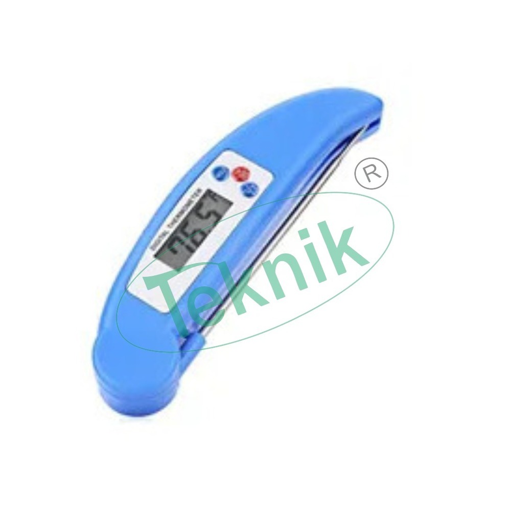Digital Thermometer - Stainless Steel Probe 120 x 3.5 mm, -50 to 300°C Measuring Range, 1°C Precision, 0.1°C Resolution, Includes Battery and Protective Probe Case