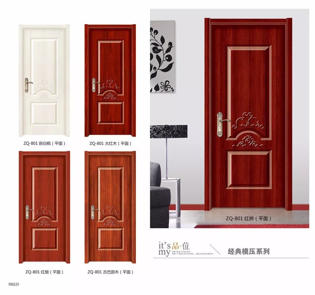 Moulded Door - Mdf Board, 2050x840x37mm, Fashionable Design | Eco-friendly, Waterproof, Fire Retardant, Durable, Attractive