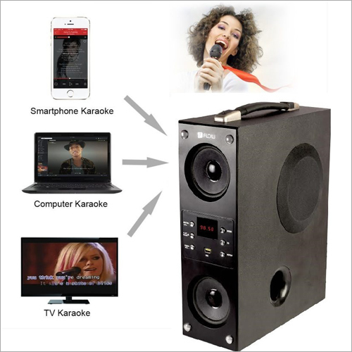 Black 40 W Boom Box Bluetooth Tower Speaker