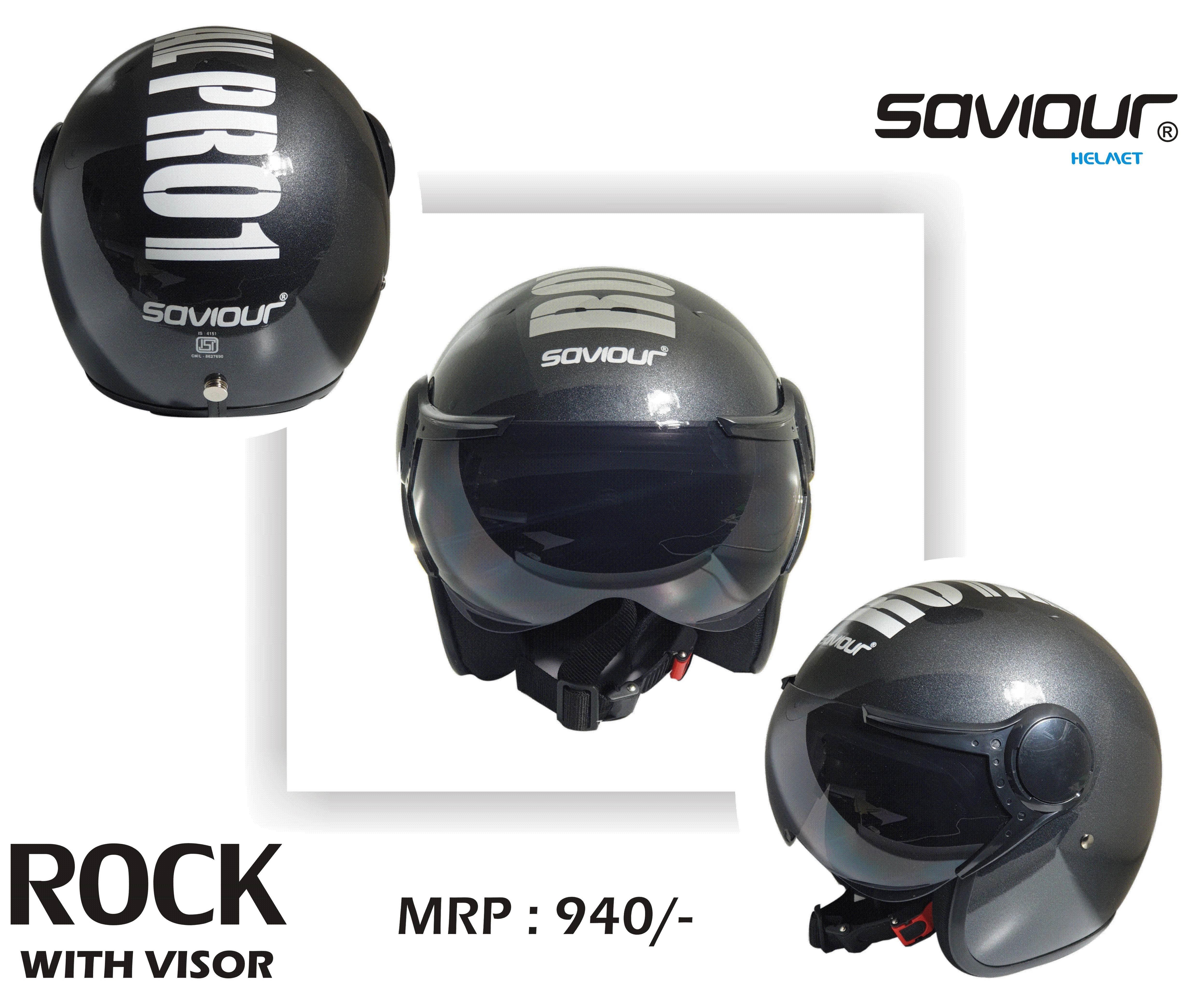 Rock Pro - High Impact Abs Material, Size M-l | Isi & Dot Certified, Removable Washable Lining, Scratch & Uv Resistant Visor, Quick Release Buckle