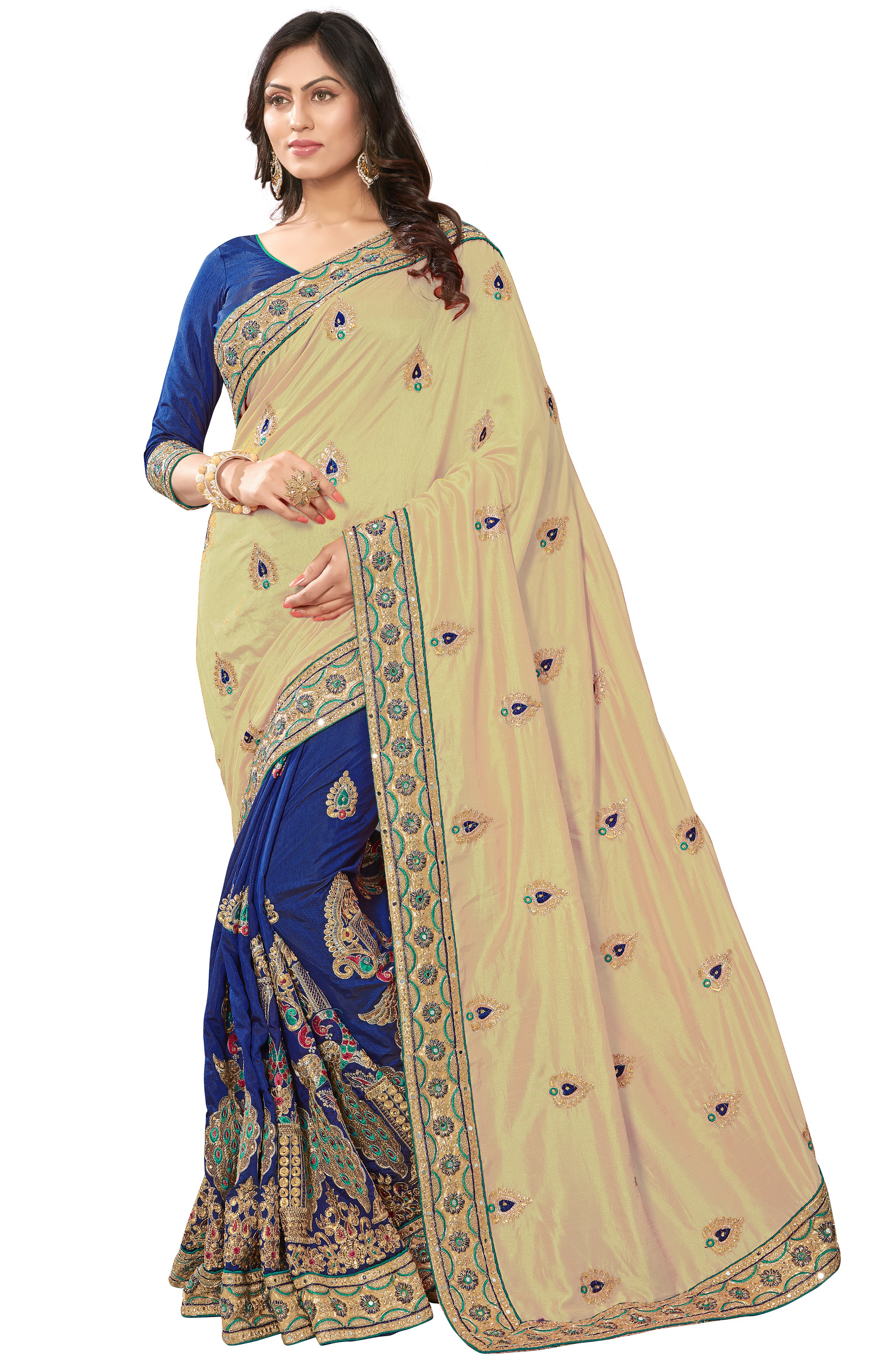 Pink Traditional Embroidered Silk Saree Collection