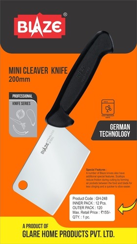 Plastic And Steel Kitchen Cleaver Knife 200 Mm