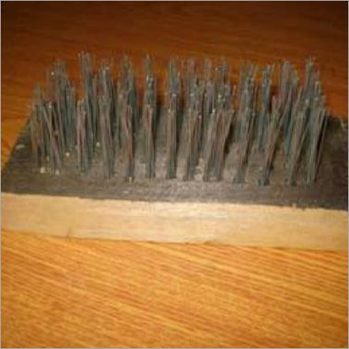 Wooden Floor Scrubbing Brush - MS Wire Handle Length 83 cm, Rectangular Shape with Fixed Fibers for Effective Scrubbing