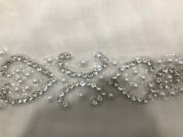 White Exclusive Crystal Work Belt