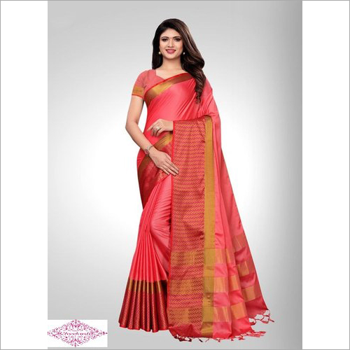 Available In Different Colors Ladies Cotton Silk Saree