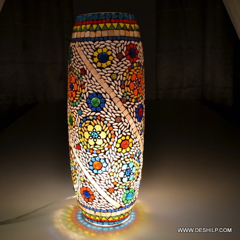 Long Mosaic Glass Table Lamp
