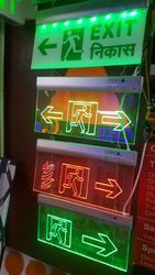 Plastic Round And Rectangle Emergency Light With Night Glow Signage
