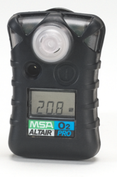 Black Msa Altair Pro O2 Gas Detector, 4.0 Oz Including Clip, For Industrial