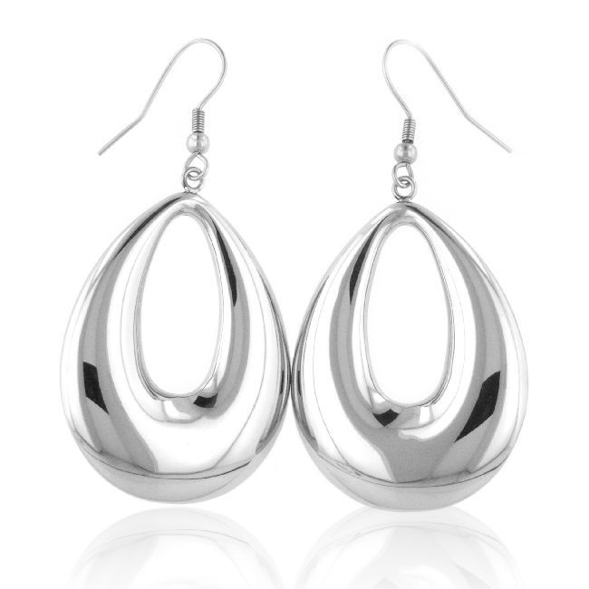 Stainless Steel Earrings - Textured Oval Design , Perfect For Anniversary, Engagement, Wedding, Party - Lightweight At 16.80g