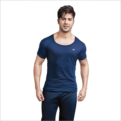 Lux Cozi Half Sleeve Mens Vest - Cotton, Size S To XL, Blue | Breathable, No Fade, Quick Dry, Washable