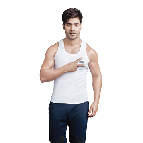 Lux Cozi White Mens Vest - Cotton, Sizes S to XL, White Color | Soft Texture, Shrink Proof, Machine Made, Plain Pattern, Seasonal Use