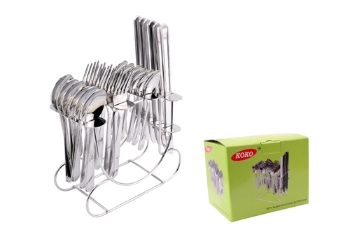Silver Koko Jazz Stand Cutlery Set With Knife 24 Pcs