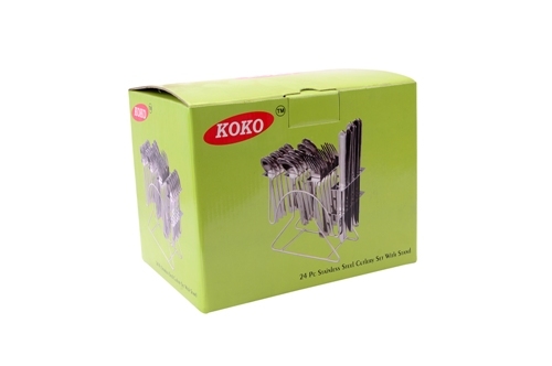 Silver Koko Jazz Stand Cutlery Set With Knife 24 Pcs