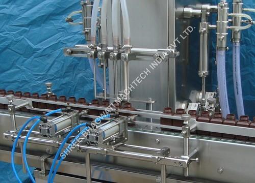 Automatic Syrup - Suspension - Oil Filling Machine - Stainless Steel, 4 Head Configuration, 10-1000 Ml Filling Range, Up To 20 Bpm, Pneumatic Bottle Stopper, Adjustable Conveyor Height