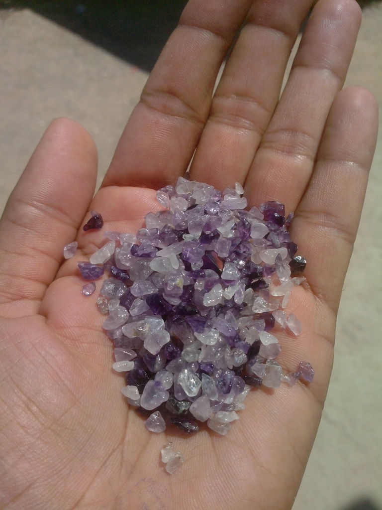 Amethyst Quartz Polished And Crushed Grit Or Sand Solid Surface