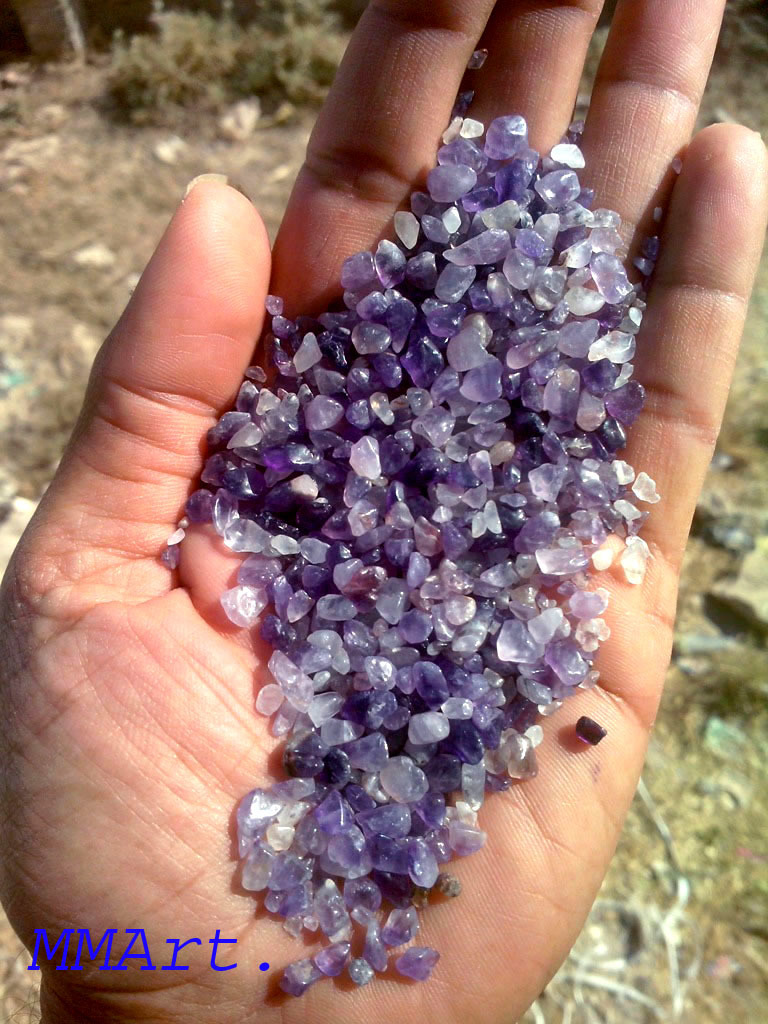 Amethyst Quartz Polished And Crushed Grit Or Sand Solid Surface