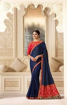 Multi Designer Satin Silk Saree, Partywear Saree