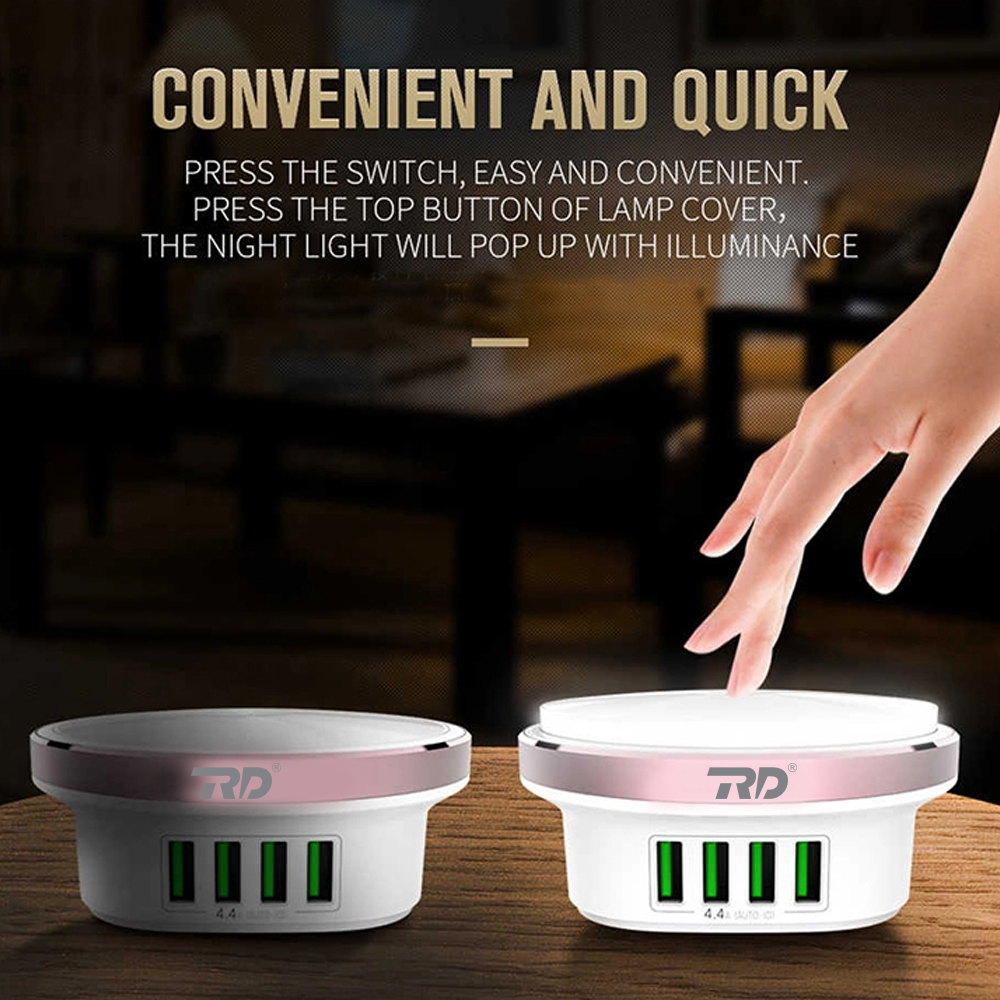 4 Usb Port Charger With Lamp Body Material: Metal