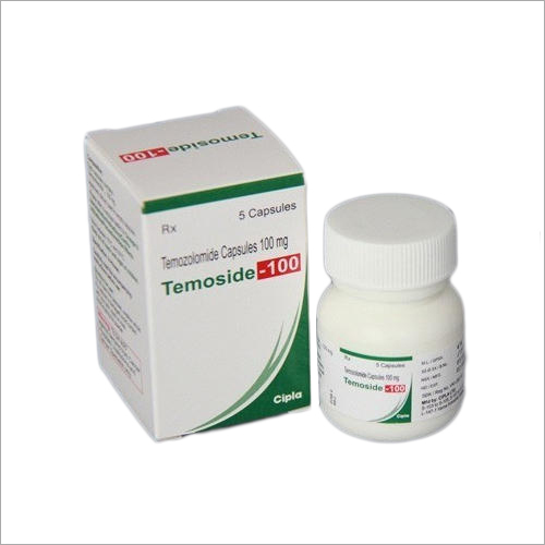Temoside 100 mg Temozolomide Capsules - Aluminum Blister Pack, For Clinical Use in Brain Cancer Treatment, Caution in Renal Impairment