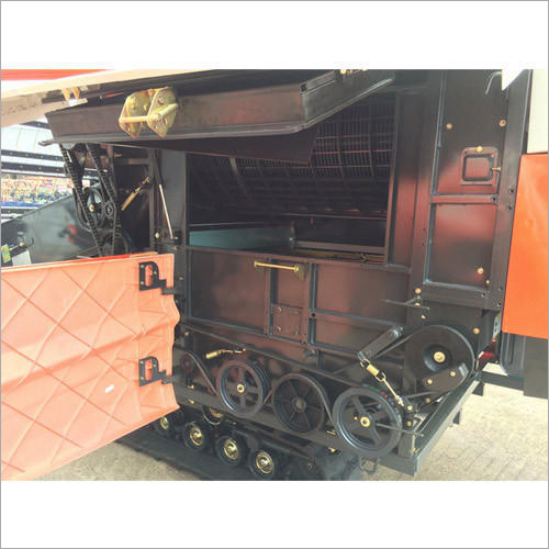 Plus Track Combine Paddy Harvester - Mild Steel, Mini Design, Orange & White Color | Diesel Power, Hand Crank Start, 1-year Warranty