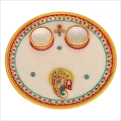 मल्टी मार्बल पूजा थाली