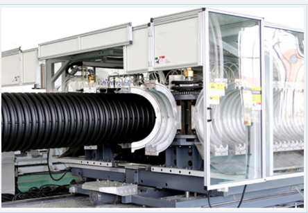 110 मिमी - 250 मिमी डबल वॉल नालीदार पाइप बनाने की मशीन कास्ट एल्यूमीनियम मोल्ड स्पीड के साथ: 3-5 एम/मिन मिमी/एम