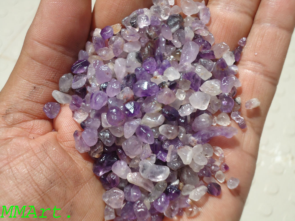 Amethyst Crystalline Healing High Polished 1-3 Mm And 3-8 Mm Small Gravel And Pebbles Solid Surface