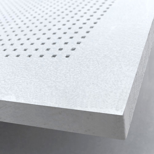 Gypsum Perforated Acoustic Panel - 595x595 mm, 3-10 mm Hole Size, 12 mm Thickness, Square Edge Profile, Aesthetic & Acoustic Enhancement