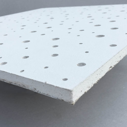 Gypsum Perforated Acoustic Panel - 1220 x 1830 mm, 12 mm Thickness | Irregular Round Perforation, 9.5% Rate, Square Edge Profile