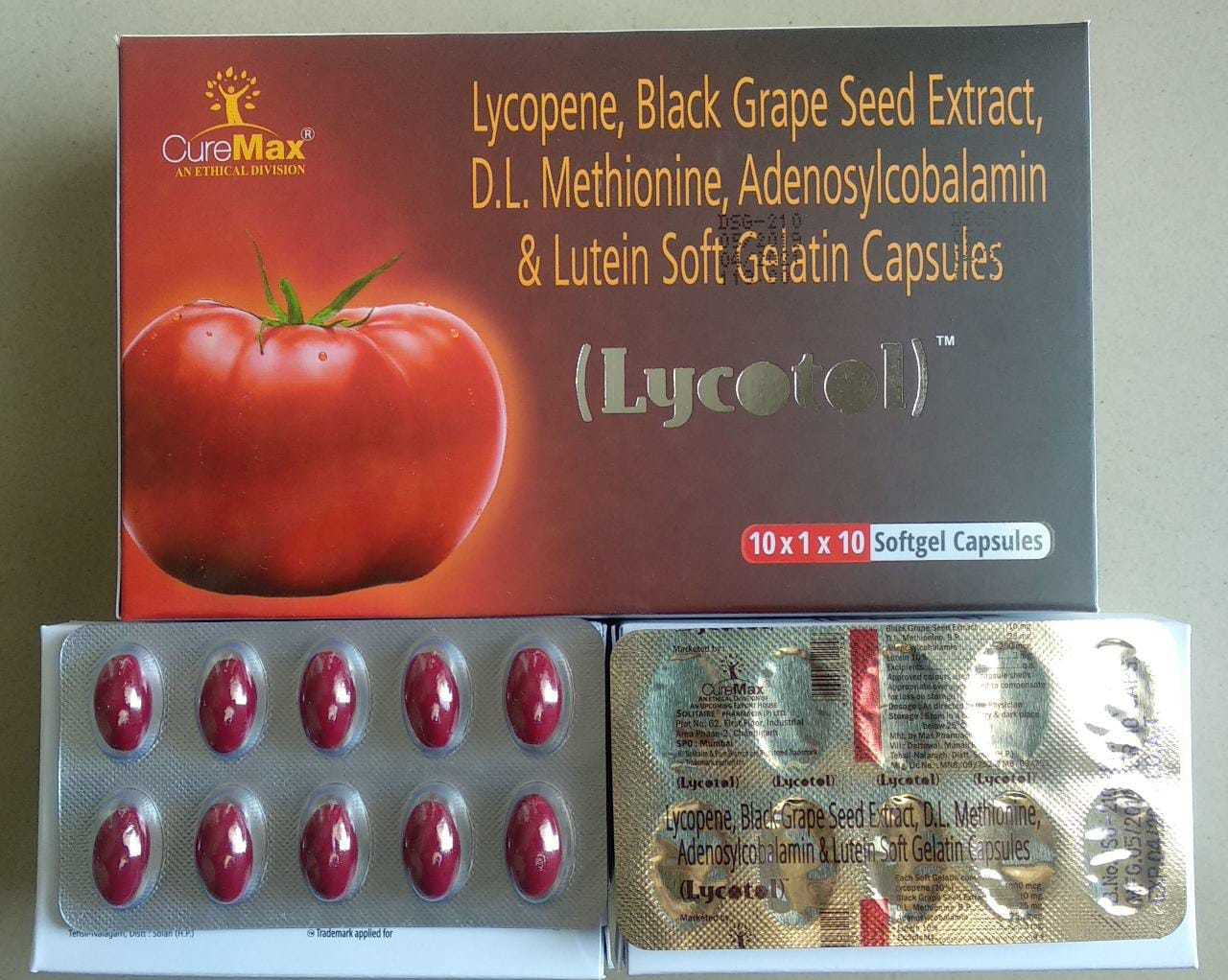 Antioxidant Capsule (Lycopene,black Grape Seed Extract,d.l.methionine,adenosylcobalamin,lutein) Health Supplements