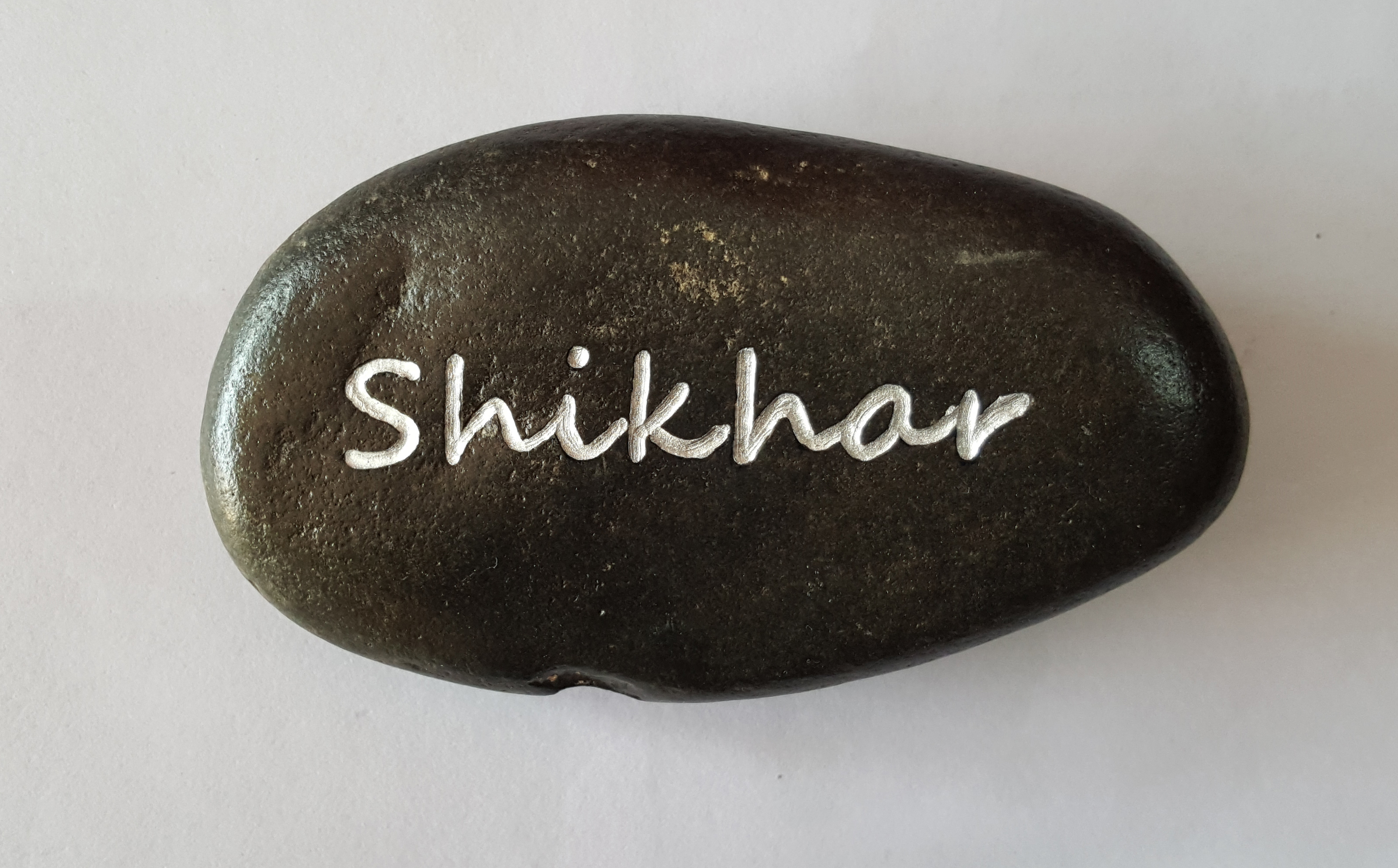 Black Customized Natural River Pebbles Engraved With Your Name