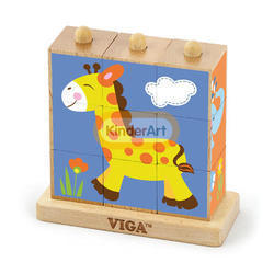 9pcs Stacking Cube Puzzle - Wild Animals