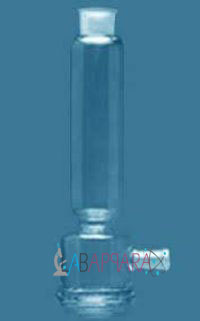 नीचे कैल्शियम क्लोराइड टॉवर ट्यूबलर और शीर्ष पर स्टॉपकॉक।