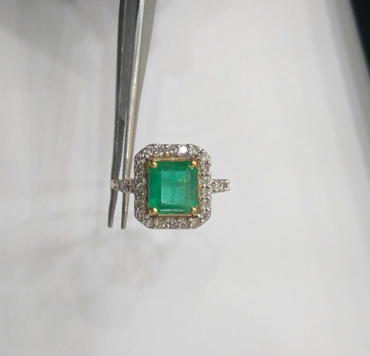 Emerald Ring - Emerald Cut Natural Emerald, Green Color | Bis And Gie Certified, Exquisite Ex-cut Diamonds In Yellow And White Gold