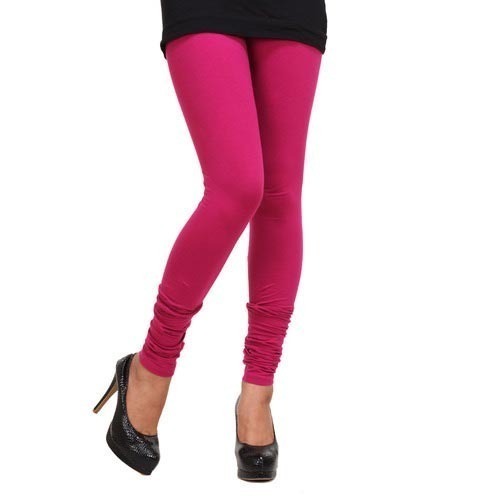 Ladies Churidar Leggings - Cotton Spandex Blend, 40-42 Cm Length | Breathable, Anti-wrinkle, Fade Resistant, Stylish V-cut Design