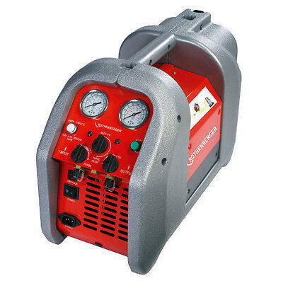 Rothenberger Air Vacuum Pump - Two-stage, 255 L/min Performance | Solenoid Valve, Vacuum Gauge, Gas Ballast Valve, Oil Mist Filter
