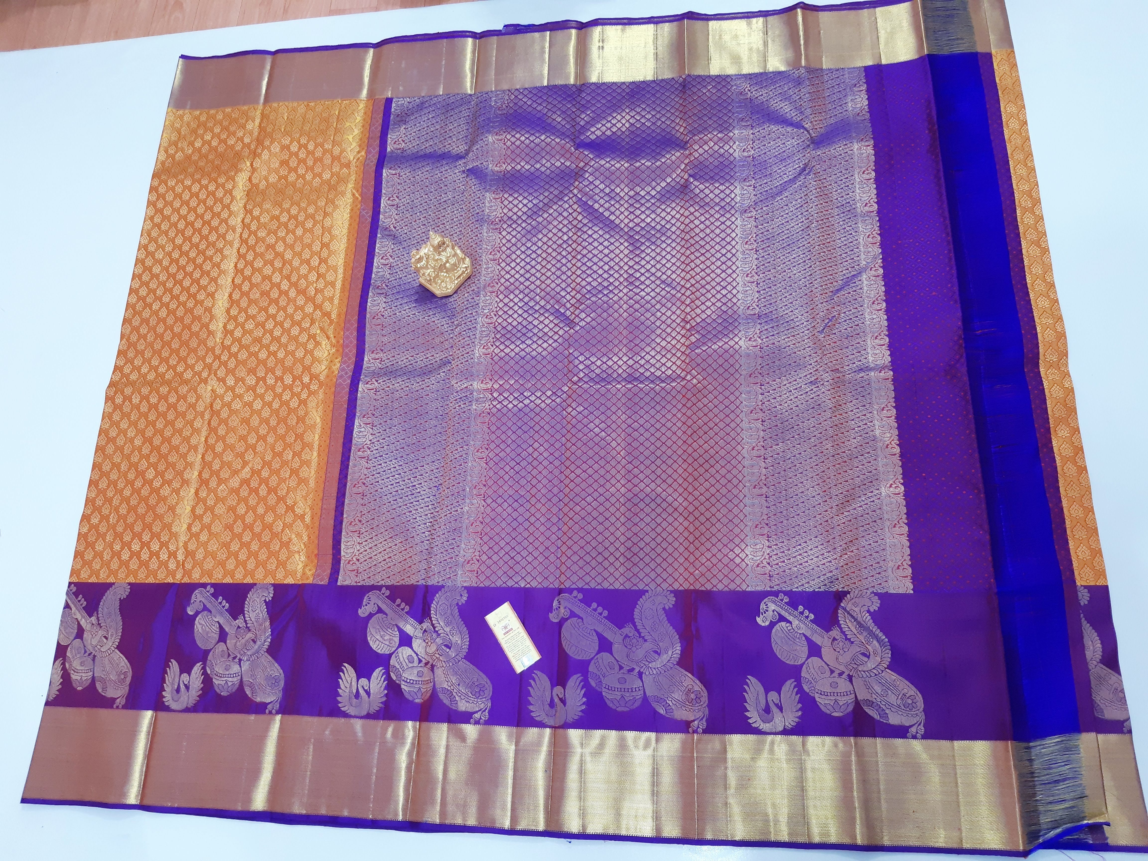 Bridal Silk Saree - Pure Silk, Handwoven, Multicolor | Zari Work, Elegant Design, Traditional Attire