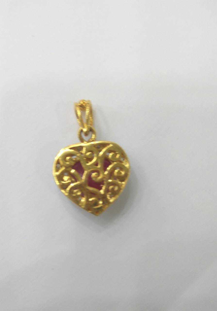 Natural Ruby Pendant - Gold Crafted With Beautiful Pink Natural Ruby | Available In All Grades, Elegant Design