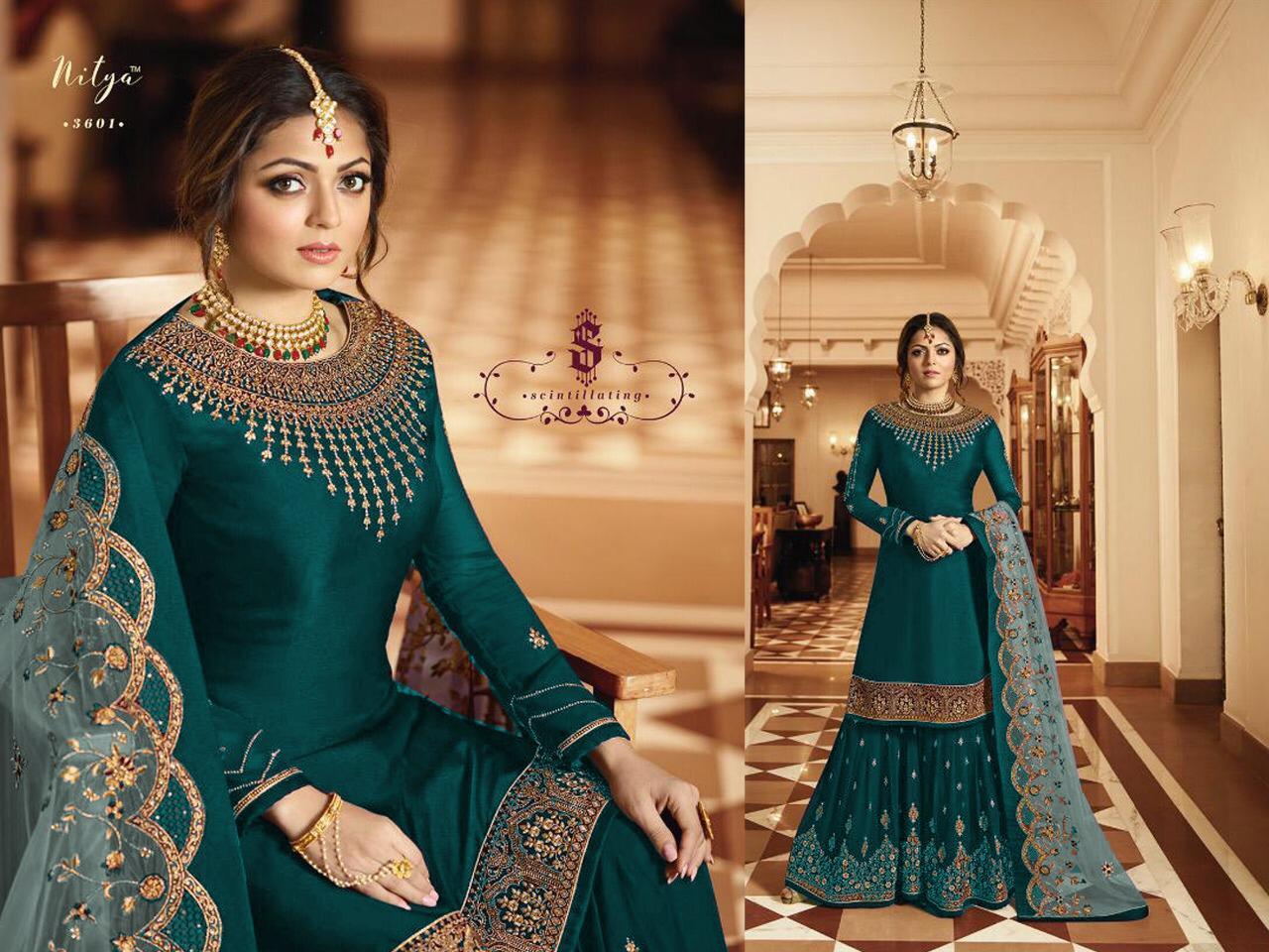 Embroidered Pakistani Salwar Suit, Heavy Work Plazzo Suit