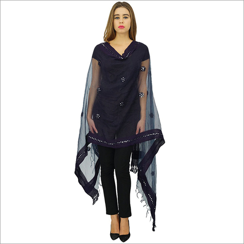 काला रंग Organza