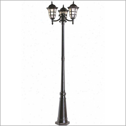 Black Cast Iron Three Light Lamp Pole