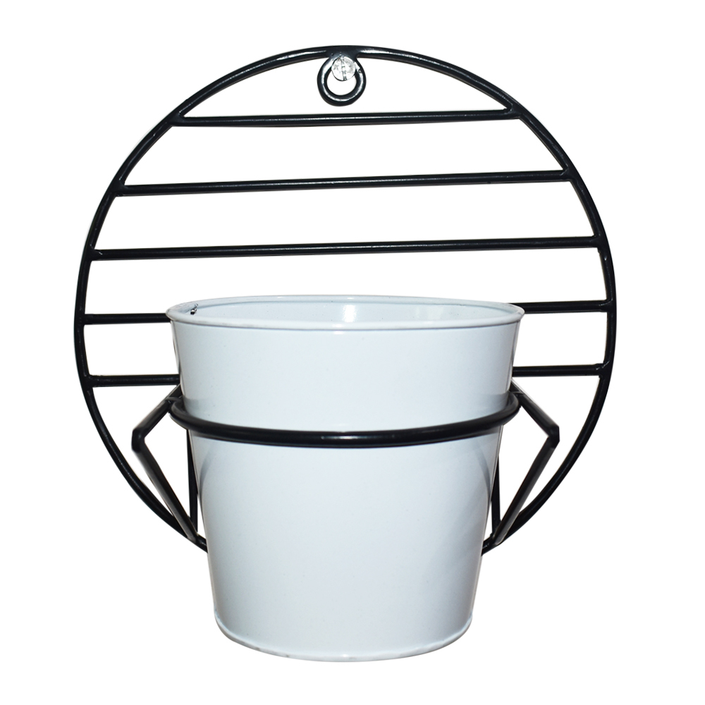 Black & White Ascent Homes Wall Mount Metal Planter