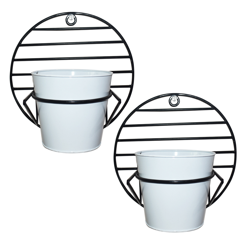 Black & White Ascent Homes Wall Mount Metal Planter