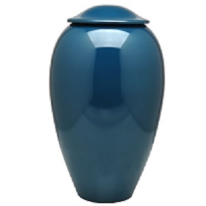 New Premium Pet Cremation Urn - Brass Enamel Design, Customized Size, Blue Color, Floating Hearts Of Love For Home Decoration And Showcase Decor
