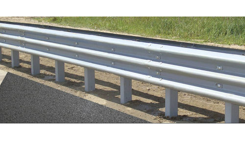 Gray W Beam Crash Barrier