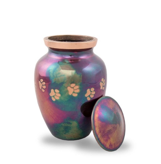 Mix Color Raku Paw Medium Pet Cremation Urn- New