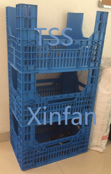 Blue Stackable Plastic Crate Plastic Bin For Organization