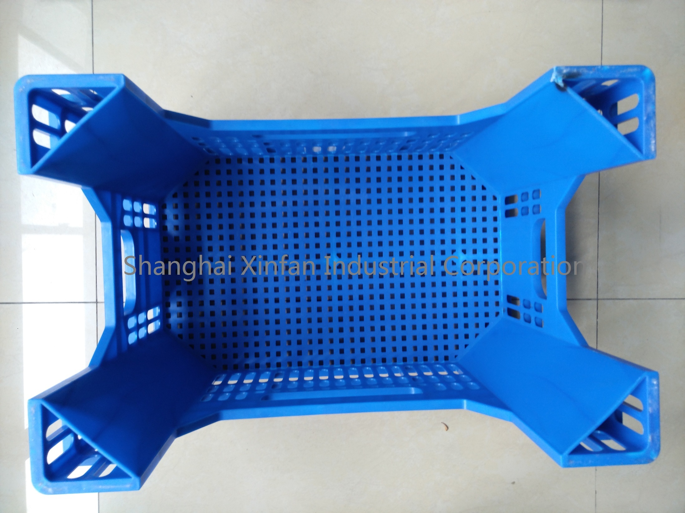 Blue Stackable Plastic Crate Plastic Bin For Organization